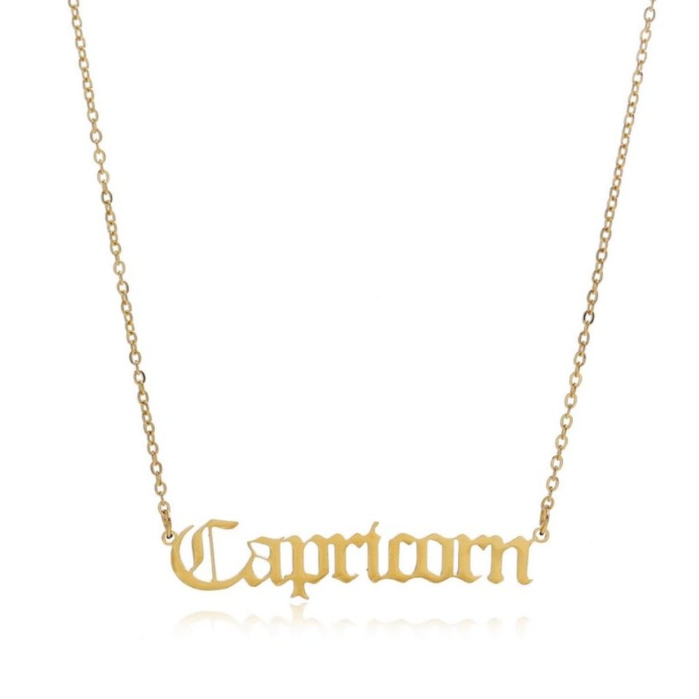 14K Gold Plated Capricorn Necklace - Waterproof. Personalize Your Style